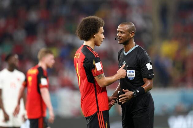 AR-RAJJAN 23.11.2022 MISTRZOSTWA SWIATA W PILCE NOZNEJ 2022 GRUPA F MECZ: BELGIA - KANADA 1:0 --- 2022 FIFA World Cup, WM, Weltmeisterschaft, Fussball GROUP F MATCH IN AL RAYYAN: BELGIUM - CANADA 1:0 AXEL WITSEL JANNY SIKAZWE FOT. PIOTR KUCZA FOTOPYK NEWSPIX.PL --- Newspix.pl  221123PYK1094