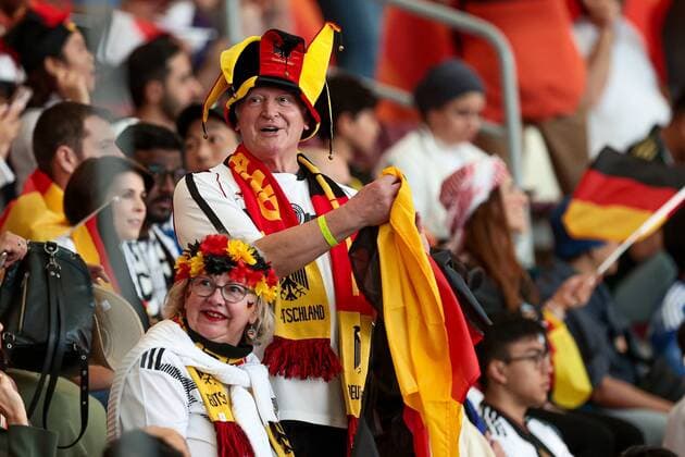 RECORD DATE NOT STATED November 23, 2022. - Doha, Qatar. - Khalifa International Stadium. FIFA World Cup, WM, Weltmeisterschaft, Fussball 2022. Group E. Germany v Japan. In picture: Germany fans DmitryxGolubovich