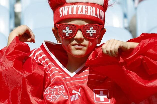 Football World Cup in Qatar A supporter of Switzerland cheers ahead of a World Cup Group G football match against Cameroon at Al Janoub Stadium in Al Wakrah, Qatar, on Nov. 24, 2022.  A14AA0001361424P 