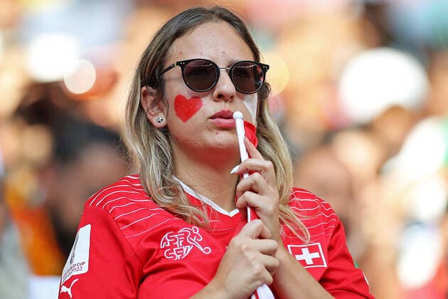 Switzerland fan, during the match between Switzerland and Cameroon, for the 1st round of Group G of the FIFA World Cup, WM, Weltmeisterschaft, Fussball Qatar 2022, Al Janoub Stadium this Thursday, 24. 30761 (Heuler Andrey SPP)  Copyright: xHeulerxAndreyx xSPPx spp-en-HeAn-HADE1997