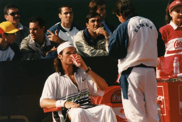 Spanish tennis player Carlos Moya, 1997 