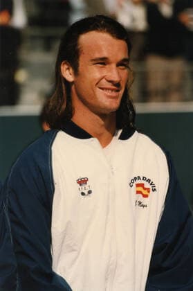 Spanish tennis player Carlos Moya, 1997 