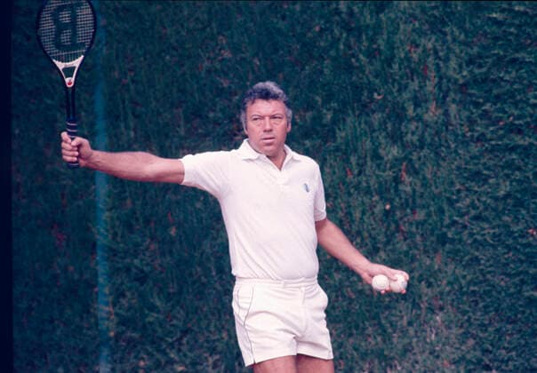 Italian former tennis player Nicola Pietrangeli, 1980s 