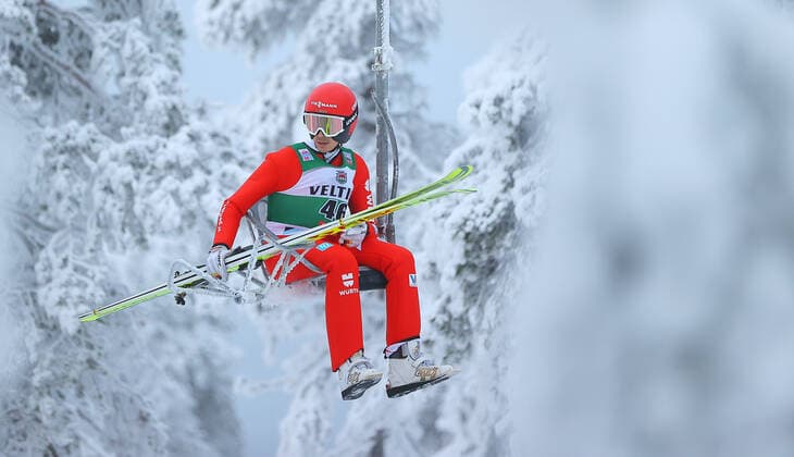 NORDIC SKIING - FIS WC Ruka, Nordic Opening KUUSAMO,FINLAND,24.NOV.22 - NORDIC SKIING, NORDIC COMBINED, Ski jumping, Skispringen, Ski, nordisch - FIS World Cup, Nordic Opening, training and provisional competition round, men. Image shows Eric Frenzel (GER).  GEPAxpictures xThomasxBachun