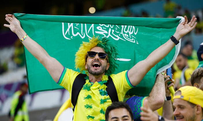 Brazil vs Serbia LUSAIL, AD - 24.11.2022: BRAZIL VS SERBIA - Fans during a match between Brazil and Serbia, valid for the group stage of the World Cup, held at the National Stadium of Lusail in Lusail, Qatar. (Photo: Rodolfo Buhrer La Imagem Fotoarena) x2298328x  RodolfoxBuhrer