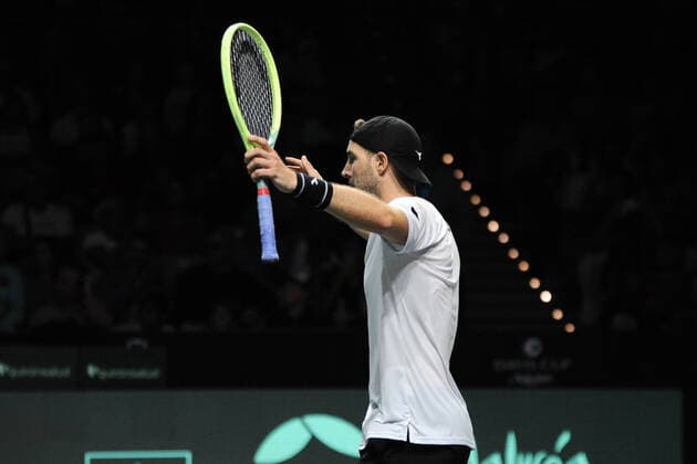 MALAGA, SPAIN - NOVEMBER 24: Jan-Lennard Struff during the Davis Cup by Rakuten Finals 2022 quarter-finals match between Germany and Canada at Palacio de los Deportes Jose Maria Martin Carpena on November 24, 2022 in Malaga, Spain Copyright: xANDREAxROSITO 87x DSC_2820