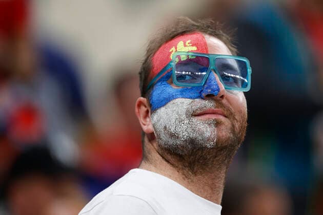 A fan of Serbia attends the FIFA World Cup, WM, Weltmeisterschaft, Fussball soccer match of the group phase between Brazil and Serbia at Lusail stadium in Lusail, Qatar, 24 November 2022. World Cup: Brazil vs. Serbia !ACHTUNG: NUR REDAKTIONELLE NUTZUNG!  Copyright: xAntonioxLacerdax GR4209 20221124-71a2de764b7f8f16d54e9215e87c22f63fcdbca0