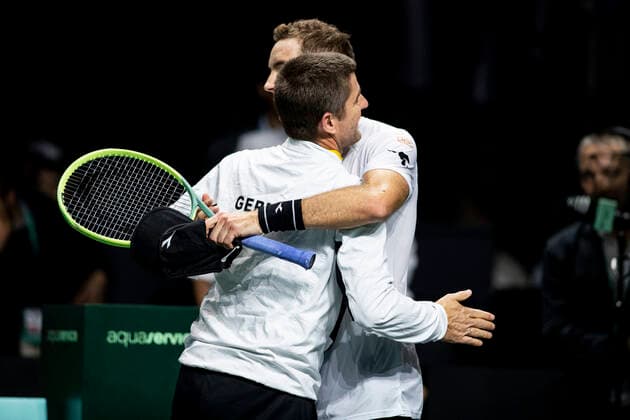 Jan Lennard Struff and Michael Kohlmann of Germany ESP, Germany vs Canada, Tennis Davis Cup, Quarter Finals, 24 11 2022 ESP, Germany vs Canada, Tennis Davis Cup, Quarter Finals, 24 11 2022 Malaga Copyright: xEibner-Pressefoto OmarxArnaux EP_EER