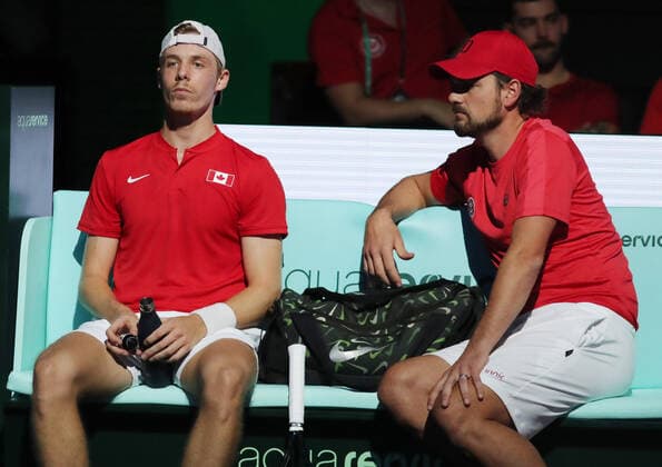 Tennis Malaga, Davis Cup, Canada-Germany, CanadaÃ¢â‚¬â ¢s Denis Shapovalov, November 24, 2022. Photo Felice CalabroÃ¢â‚¬â ¢ Fotogramma Editorial Usage Only  Copyright: xFelicexCalabrÃ²x xIPAx 0195003139st