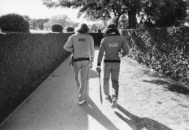 MADRID 1974 Björn Borg with his friend and opponent, Argentinean Guillermo Vilas Photo Jacob Forsell XP SCANPIX Code 14 AFTONBLADET OUT MADRID SPAIN x14x  Copyright: xJacobxForsellx xXPx xTTx BORG VILAS