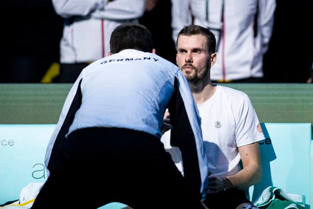 Oscar Otte and Michael Kohlmann of Germany ESP, Germany vs Canada, Tennis Davis Cup, Quarter Finals, 24 11 2022 ESP, Germany vs Canada, Tennis Davis Cup, Quarter Finals, 24 11 2022 Malaga Copyright: xEibner-Pressefoto OmarxArnaux EP_EER