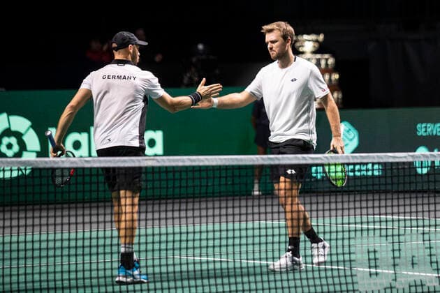 Kevin Krawietz and Tim Puetz of Germany ESP, Germany vs Canada, Tennis Davis Cup, Quarter Finals, 24 11 2022 ESP, Germany vs Canada, Tennis Davis Cup, Quarter Finals, 24 11 2022 Malaga Copyright: xEibner-Pressefoto OmarxArnaux EP_EER