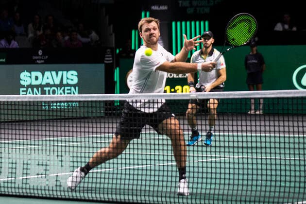 Kevin Krawietz and Tim Puetz of Germany ESP, Germany vs Canada, Tennis Davis Cup, Quarter Finals, 24 11 2022 ESP, Germany vs Canada, Tennis Davis Cup, Quarter Finals, 24 11 2022 Malaga Copyright: xEibner-Pressefoto OmarxArnaux EP_EER