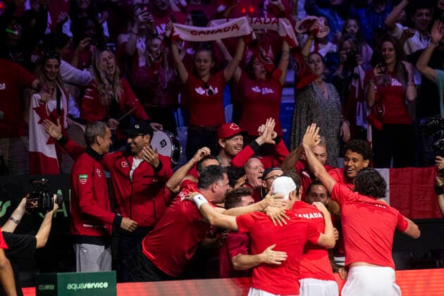 Team of Canada ESP, Germany vs Canada, Tennis Davis Cup, Quarter Finals, 24 11 2022 ESP, Germany vs Canada, Tennis Davis Cup, Quarter Finals, 24 11 2022 Malaga Copyright: xEibner-Pressefoto OmarxArnaux EP_EER