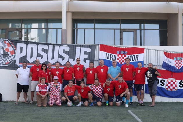 Match between Croatian and Mexican supporters: FIFA World Cup, WM, Weltmeisterschaft, Fussball Qatar 2022 Croatian and Mexican fans during the match between Croatia and Mexico supporters at the Fifa Fan Festival at GEMS Wellington School on November 25, 2022., in Doha, Qatar. IgorxKralj PIXSELL