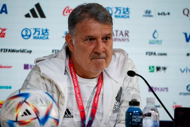 Mexico s head coach, Argentinian Gerardo Tata Martino, addresses a press conference, PK, Pressekonferenz of his national team, Nationalteam at the Press Center in Doha, Qatar, 25 November 2022. Mexico is to face Argentina on 26 November in their group C s second match within FIFA World Cup, WM, Weltmeisterschaft, Fussball 2022. Mexico s press conference !ACHTUNG: NUR REDAKTIONELLE NUTZUNG! Copyright: xJOSExMENDEZx EVE930 20221125-1e10ed973ada9d0193d7b0310b8cedf4d38318f4