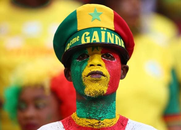 Doha, Qatar, 25th November 2022. Senegal fan during the FIFA World Cup, WM, Weltmeisterschaft, Fussball 2022 match at Al Thumama Stadium, Doha. Picture credit should read: David Klein Sportimage EDITORIAL USE ONLY. No use with unauthorised audio, video, data, fixture lists, club league logos or live services. Online in-match use limited to 120 images, no video emulation. No use in betting, games or single club league player publications. SPI-2064-0028
