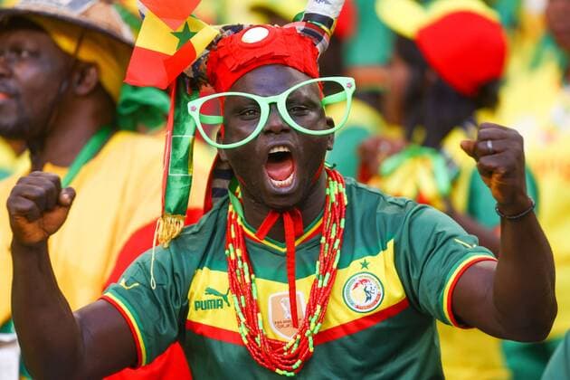 Mandatory Credit: Photo by Kieran McManus Shutterstock (13634753as) A Senegal fan. Qatar v Senegal, FIFA World Cup, WM, Weltmeisterschaft, Fussball 2022, Group A, Football, Al Thumama Stadium, Doha, Qatar - 25 Nov 2022 Editorial Use Only Qatar v Senegal, FIFA World Cup 2022, Group A, Football, Al Thumama Stadium, Doha, Qatar - 25 Nov 2022 Editorial Use Only  Copyright: xKieranxMcManus Shutterstockx 13634753as