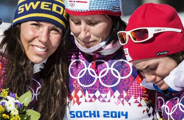 OS i Sotji 2014 - Charlotte Kalla tog silver i Skiathlon , Marit Björgen, Norge, tog guld och Heidi Weng, Norge, brons 2014-02-08 (c) ORRE PONTUS Aftonbladet IBL Bildbyra * * * EXPRESSEN OUT * * * AFTONBLADET 85527 skidor x2512x *** Sochi Olympics 2014 Charlotte Kalla took silver in Skiathlon , Marit Björgen, Norway, took gold and Heidi Weng, Norway, bronze 2014 02 08 c ORRE PONTUS Aftonbladet IBL Bildbyra EXPRESSEN OUT AFTONBLADET 85527 skis x2512x  Copyright: xPontusxOrre Aftonbladet TTx