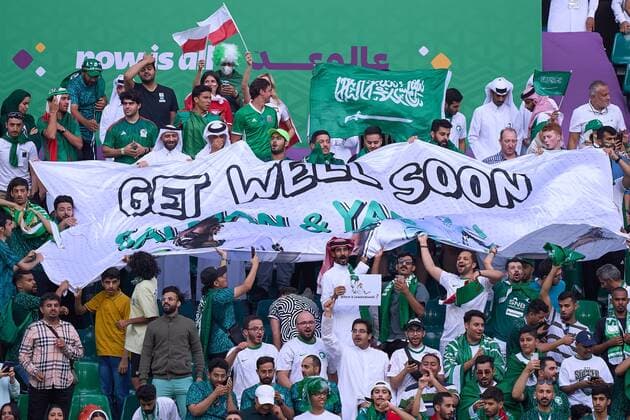RECORD DATE NOT STATED FIFA World Cup, WM, Weltmeisterschaft, Fussball Qatar 2022 Poland vs Saudi Arabia Fans o Aficion during the game Poland vs Saudi Arabia, Corresponding to Group C of the FIFA World Cup Qatar 2022, at Education City Stadium, Doha, November 26, 2022. <br><br> Fans o Aficion durante el partido Polonia vs Arabia Saudita, correspondiente al Grupo C de la Copa Mundial de la FIFA Qatar 2022, en el Estadio Ciudad de la Educacion, 26 de noviembre de 2022. DOHA DOHA QATAR  Copyright: xCristianxdexMarchenax 20221126_11533