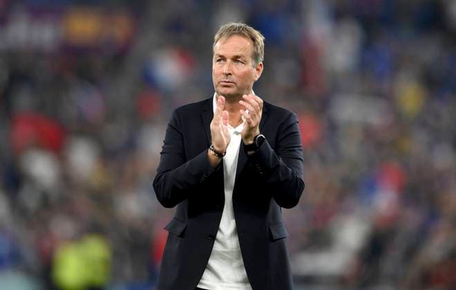 FUSSBALL WM 2022 PRE-ROUND GROUP D France Denmark 26 11 2022 Disappointment after defeat, coach Kasper Hjulmand Denmark