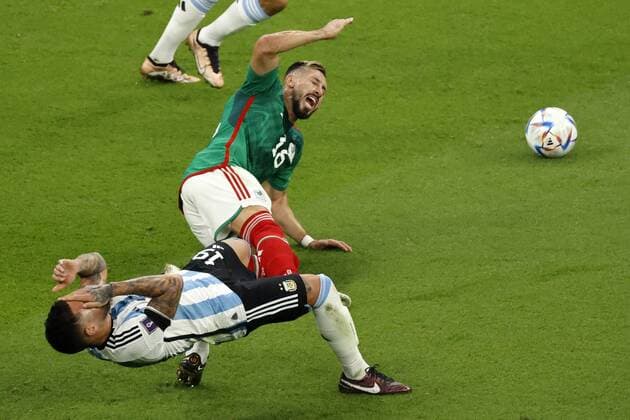 RECORD DATE NOT STATED FIFA World Cup, WM, Weltmeisterschaft, Fussball Qatar 2022 Argentina vs Mexico (L-R), Nicolas Otamendi of Argentina and Hector Herrera of Mexico during the game Argentina vs Mexican national team, Nationalteam (Mexico), Corresponding to Group C of the FIFA World Cup Qatar 2022, at Lusail Stadium, Lusail, Doha, November 26, 2022. <br><br> (I-D), Nicolas Otamendi de Argentina y Hector Herrera de Mexico durante el partido Argentina vs Seleccion Nacional Mexicana (Mexico), correspondiente al Grupo C de la Copa Mundial de la FIFA Qatar 2022, en el Estadio Lusail, Lusail, Doha, 26 de noviembre de 2022. LUSAIL DOHA QATAR Copyright: xAndresxPinax 20221126_12052