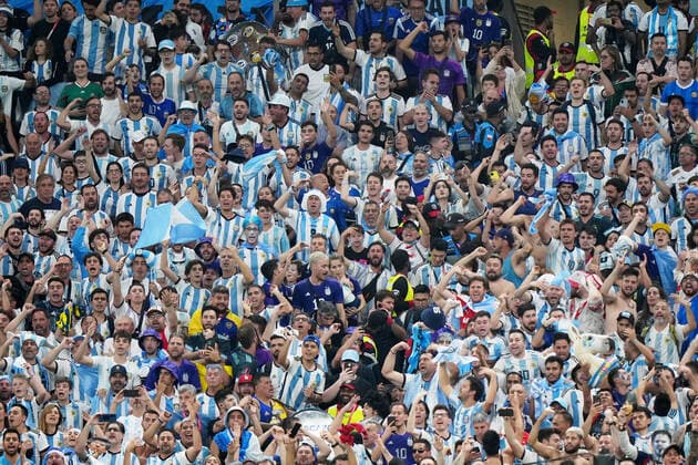 QAT: Argentina - Mexico. FIFA World Cup, WM, Weltmeisterschaft, Fussball Qatar 2022 Argentina fans during the FIFA World Cup Qatar 2022 match, Group C, between Argentina and Mexico played at Lusail Stadium on Nov 26, 2022 in Lusail, Qatar. Copyright: xBaguxBlancox xPRESSINx WC_221126_601