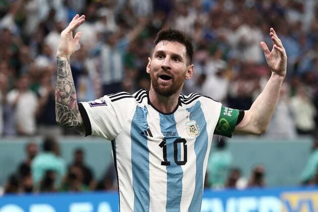 Mandatory Credit: Photo by Michael Zemanek Shutterstock (13634795bs) Lionel Messi of Argentina celebrates after scoring a goal (1-0) Argentina v Mexico, FIFA World Cup, WM, Weltmeisterschaft, Fussball 2022, Group C, Football, Lusail Stadium, Al Daayen, Qatar - 26 Nov 2022 Editorial Use Only Argentina v Mexico, FIFA World Cup 2022, Group C, Football, Lusail Stadium, Al Daayen, Qatar - 26 Nov 2022 Editorial Use Only Copyright: xMichaelxZemanek Shutterstockx 13634795bs