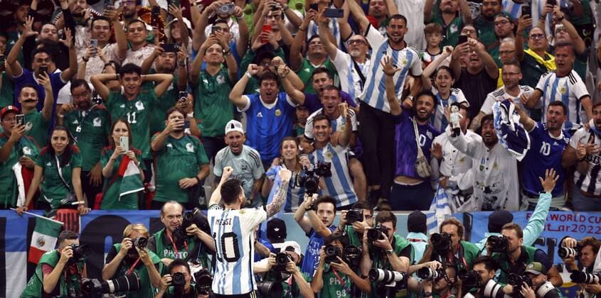 LUSAIL CITY Lionel Messi of Argentina celebrates the 1 0 during the FIFA World Cup Qatar 2022 group C match between Argentina and Mexico at Lusail Stadium on November 26, 2022 in Lusail City, Qatar AP Dutch Height MAURICE OF STONE FIFA World Cup Qatar 2022 2022 xVIxANPxSportx xMauricexvanxSteenxWKxIVx 458392275 originalFilename: 458392275.jpg