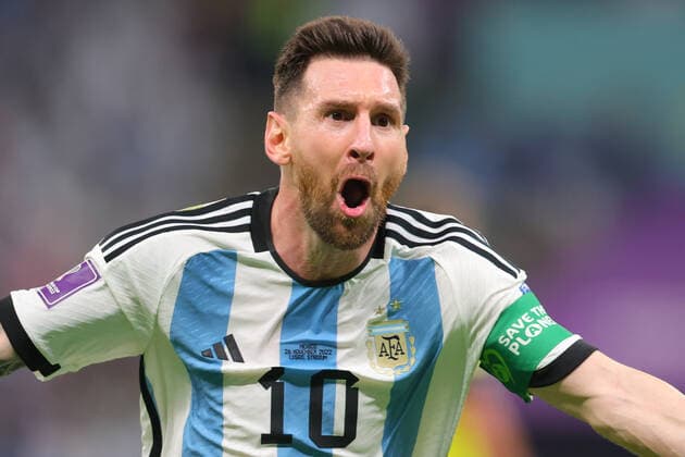 Lionel Messi of Argentina scores a goal and celebrates during the FIFA World Cup, WM, Weltmeisterschaft, Fussball Qatar 2022 Group C match between Argentina and Mexico at Lusail Stadium, Lusail, Qatar on 26 November 2022. Copyright: xPeterxDovganx 34640059
