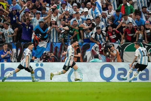 Mandatory Credit: Photo by Dave Shopland Shutterstock (13634804br) Lionel Messi of Argentina celebrates after scoring a goal (1-0) Argentina v Mexico, FIFA World Cup, WM, Weltmeisterschaft, Fussball 2022, Group C, Football, Lusail Stadium, Al Daayen, Qatar - 26 Nov 2022 Editorial Use Only Argentina v Mexico, FIFA World Cup 2022, Group C, Football, Lusail Stadium, Al Daayen, Qatar - 26 Nov 2022 Editorial Use Only Copyright: xDavexShopland Shutterstockx 13634804br