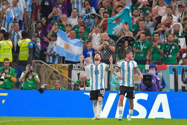 RECORD DATE NOT STATED FIFA World Cup, WM, Weltmeisterschaft, Fussball Qatar 2022 Argentina vs Mexico Lionel Messi celebrates his goal 1-0 of Argentina during the game Argentina vs Mexican national team, Nationalteam (Mexico), Corresponding to Group C of the FIFA World Cup Qatar 2022, at Lusail Stadium, Lusail, Doha, November 26, 2022. <br><br> Lionel Messi celebra su gol 1-0 de Argentina durante el partido Argentina vs Seleccion Nacional Mexicana (Mexico), correspondiente al Grupo C de la Copa Mundial de la FIFA Qatar 2022, en el Estadio Lusail, Lusail, Doha, 26 de noviembre de 2022. LUSAIL DOHA QATAR Copyright: xAdrianxMaciasx 20221126_12349