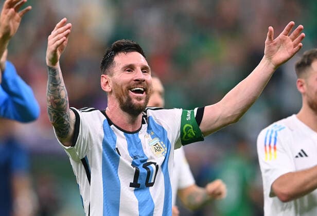 FOOTBALL World Cup 2022 PRE-ROUND ROUND GROUP C Argentina Mexico 26 11 2022 Lionel Messi Argentina cheers after the final whistle