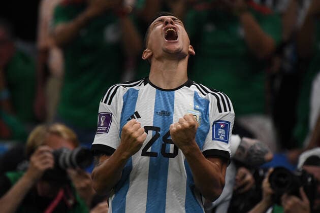 DOHA (QATAR), 11 26 2022 - WORLD CUP ARGENTINA vs MEXICO - Molina celebrates Messi s goal in the Match between the teams of Argentina vs Mexico, for the first phase of the Qatar FIFA World Cup, WM, Weltmeisterschaft, Fussball held at Lusail Stadium , in Doha, this Saturday (26). Photo by Alexandre Brum Ag. frame 31119 (Alexandre Brum Ag. Enquadrar SPP) Copyright: xAlexandrexBrum Ag.xEnquadrarx xSx spp-en-AlBrEn-BRU_3534