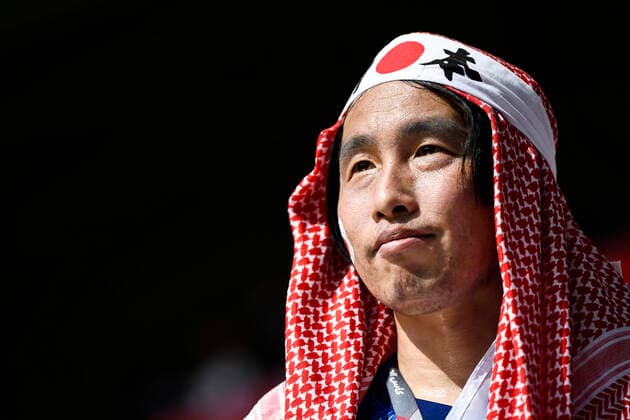 Foto LaPresse - Fabio Ferrari 27 Novembre 2022 Doha, Qatar - - Calcio - Qatar 2022 - Coppa del Mondo Fifa - Giappone v Costa Rica - Gruppo E - Fase a Gironi - Ahmad Bin Ali Stadium.Nella foto:tifosi Giappone November 27, 2022 Doha, Qatar - sport - Soccer - Qatar 2022- FIFA World Cup, WM, Weltmeisterschaft, Fussball - Japan v Costa Rica - Group E - group stage - Ahmad Bin Ali Stadium.In the pic:Japan s supporter  Copyright: xFabioxFerrarix LaPressex