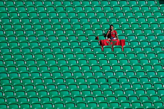 Belgium v Morocco: Group F - FIFA World Cup, WM, Weltmeisterschaft, Fussball Qatar 2022 Moroccan supporter prior the FIFA World Cup Qatar 2022 Group F match between Belgium and Morocco at Al Thumama Stadium on November 27, 2022 in Doha, Qatar. Doha Qatar  Copyright: xJosexBretonx originalFilename:breton-belgiumv221127_npJ4x.jpg