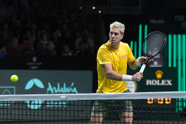 RECORD DATE NOT STATED MALAGA, SPAIN - NOVEMBER 27 : Thanasi Kokkinakis during the Davis Cup by Rakuten Finals 2022 finals match between Australia and Canada at Palacio de los Deportes Jose Maria Martin Carpena on November 27, 2022 in Malaga, Spain Copyright: xAndreaxRositox DSC_2481