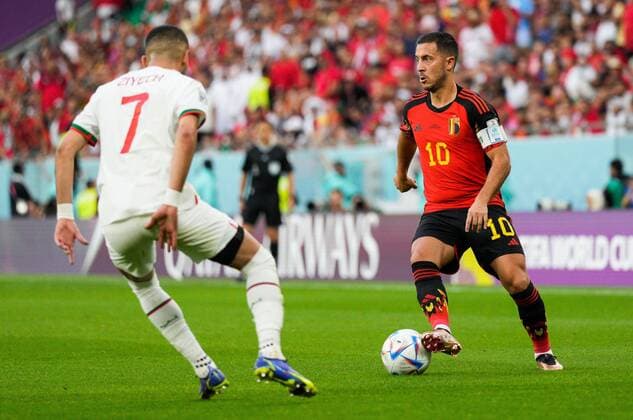 Mandatory Credit: Photo by Dave Shopland Shutterstock (13634894ad) Captain Eden Hazard of Belgium Belgium v Morocco, FIFA World Cup, WM, Weltmeisterschaft, Fussball 2022, Group F, Football, Al Thumama Stadium, Doha, Qatar - 27 Nov 2022 Editorial Use Only Belgium v Morocco, FIFA World Cup 2022, Group F, Football, Al Thumama Stadium, Doha, Qatar - 27 Nov 2022 Editorial Use Only Copyright: xDavexShopland Shutterstockx 13634894ad