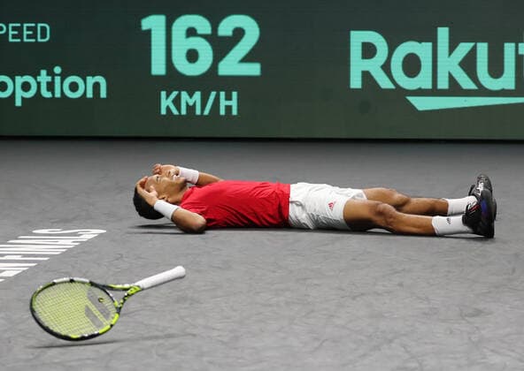 Tennis Malaga, Davis Cup final, Australia-Canada, Felix Auger-Aliassime, November 27, 2022. Photo Felice CalabroÃ¢â‚¬â ¢ Fotogramma Editorial Usage Only  Copyright: xFelicexCalabrÃ²x xIPAx 0195307033st