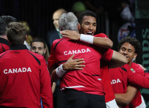 Tennis Malaga, Davis Cup final, Australia-Canada, Felix Auger-Aliassime, November 27, 2022. Photo Felice CalabroÃ¢â‚¬â ¢ Fotogramma Editorial Usage Only  Copyright: xFelicexCalabrÃ²x xIPAx 0195307038st