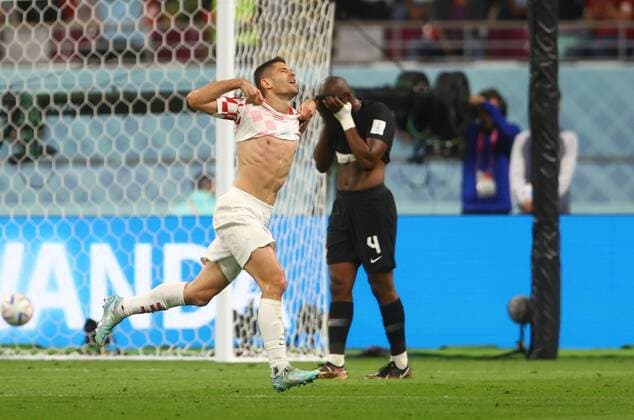 Mandatory Credit: Photo by Kieran McManus Shutterstock (13634907bl) Andrej Kramaric of Croatia scores and celebrates 3-1 Croatia v Canada, FIFA World Cup, WM, Weltmeisterschaft, Fussball 2022, Group F, Football, Khalifa International Stadium, Ar-Rayyan, Qatar - 27 Nov 2022 Editorial Use Only Croatia v Canada, FIFA World Cup 2022, Group F, Football, Khalifa International Stadium, Ar-Rayyan, Qatar - 27 Nov 2022 Editorial Use Only Copyright: xKieranxMcManus Shutterstockx 13634907bl