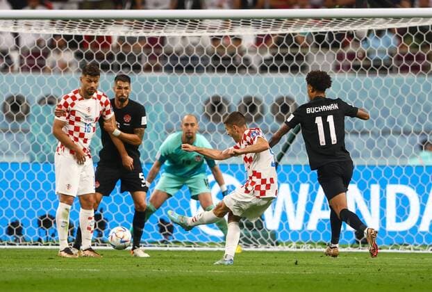 FIFA WM 2022, alle Tore Mandatory Credit: Photo by Kieran McManus Shutterstock (13634907bm) Andrej Kramaric of Croatia scores 3-1 Croatia v Canada, FIFA World Cup, WM, Weltmeisterschaft, Fussball 2022, Group F, Football, Khalifa International Stadium, Ar-Rayyan, Qatar - 27 Nov 2022 Editorial Use Only Croatia v Canada, FIFA World Cup 2022, Group F, Football, Khalifa International Stadium, Ar-Rayyan, Qatar - 27 Nov 2022 Editorial Use Only Copyright: xKieranxMcManus Shutterstockx 13634907bm