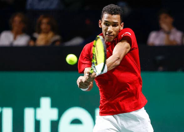 Felix Auger Aliassime CAN , Davis Cup Final 2022, Palacio de Deportes JosÃ Copyright: xJuergenxHasenkopfx