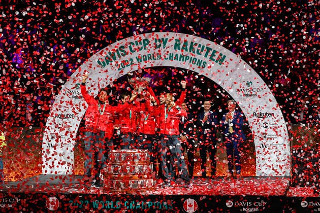 Winner Team Canada, award ceremony, presentation, joy, emotion, Davis Cup Final 2022, Palacio de Deportes JosÃ Copyright: xJuergenxHasenkopfx