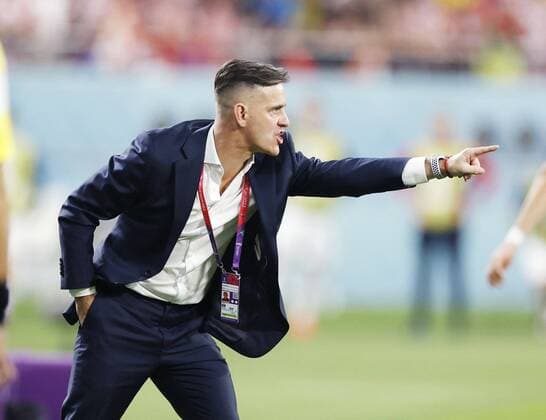 Football World Cup in Qatar Canada head coach John Herdman gives instructions during a World Cup Group F football match against Croatia at Khalifa International Stadium in Doha, Qatar, on Nov. 27, 2022.  A14AA0001364867P 