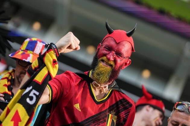 Belgium v Morocco: Group F - FIFA World Cup, WM, Weltmeisterschaft, Fussball Qatar 2022 Fan of Belgium during the FIFA World Cup Qatar 2022 Group F match between Belgium vs Morocco, in Al Thumama Stadium at Doha, Qatar, on 27 November 2022. Doha Qatar  Copyright: xAymanxArefx originalFilename:aref-notitle221127_npFsl.jpg