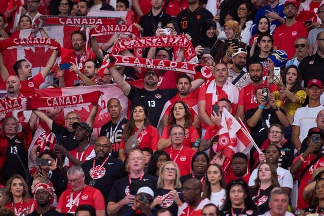 RECORD DATE NOT STATED FIFA World Cup, WM, Weltmeisterschaft, Fussball Qatar 2022 Croatia vs Canada Fans o Aficion during the game Croatia vs Canada, Corresponding to Group F of the FIFA World Cup Qatar 2022, at Khalifa International Stadium, Al Rayyan, Doha, on November 27, 2022. <br><br> Fans o Aficion durante el partido Croacia vs Canada, correspondiente al Grupo F de la Copa Mundial de la FIFA Qatar 2022, en el Estadio Internacional Khalifa, Al Rayyan, Doh, Doha, el 27 de noviembre de 2022. AL RAYYAN DOHA QATAR  Copyright: xCristianxdexMarchenax 20221127_13318