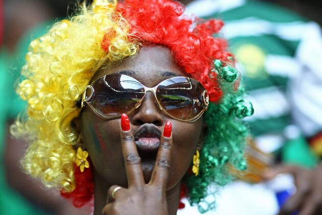 Cameroon fan, during the match between Cameroon and Serbia, for the 2nd round of Group G of the FIFA World Cup, WM, Weltmeisterschaft, Fussball Qatar 2022, Al Janoub Stadium this Monday, 28. 30761 (Heuler Andrey SPP)  Copyright: xHeulerxAndreyx xSPPx spp-en-HeAn-HADE0563