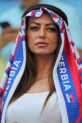 Serbia fan, during the match between Cameroon and Serbia, for the 2nd round of Group G of the FIFA World Cup, WM, Weltmeisterschaft, Fussball Qatar 2022, Al Janoub Stadium this Monday, 28. 30761 (Heuler Andrey SPP)  Copyright: xHeulerxAndreyx xSPPx spp-en-HeAn-HADE4398