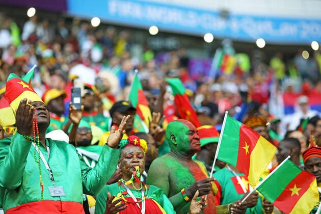 Cameroon fans, during the match between Cameroon and Serbia, for the 2nd round of Group G of the FIFA World Cup, WM, Weltmeisterschaft, Fussball Qatar 2022, Al Janoub Stadium this Monday 28. 30761 (Heuler Andrey SPP)  Copyright: xHeulerxAndreyx xSPPx spp-en-HeAn-HADE0574